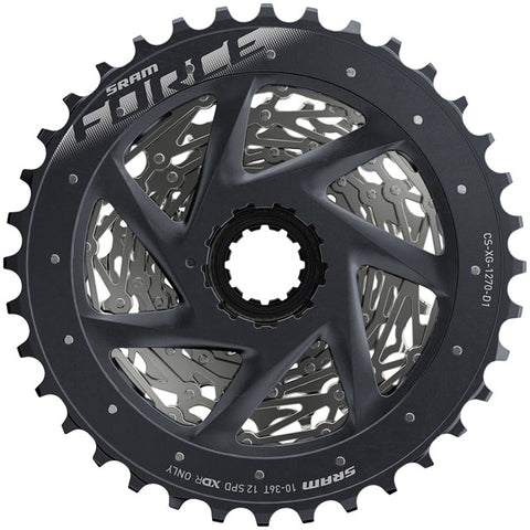 SRAM Force AXS XG-1270 Cassette - 12-Speed, 10-36t, Silver, For XDR Driver Body, D1