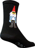 SockGuy Crew Gnomies Socks - 6 inch, Black, Large/X-Large