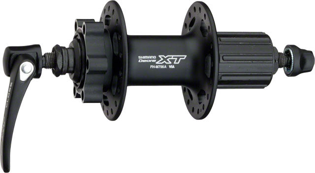 Shimano XT FH-M756-A Rear Hub - QR x 135mm, 6-Bolt, HG10, Black, 36H