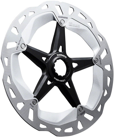 Shimano Deore XT RT-MT800-L Disc Brake Rotor with External Lockring - 203mm, Center Lock, Silver/Black