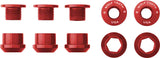 Wolf Tooth 1x Chainring Bolt Set - 6mm, Dual Hex Fittings, Set/5, Red