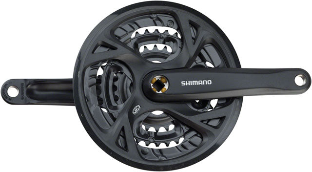 Shimano Altus FC-M371 Crankset - 170mm, 9-Speed, 48/36/26t, Riveted, Square Taper JIS Spindle Interface, Black