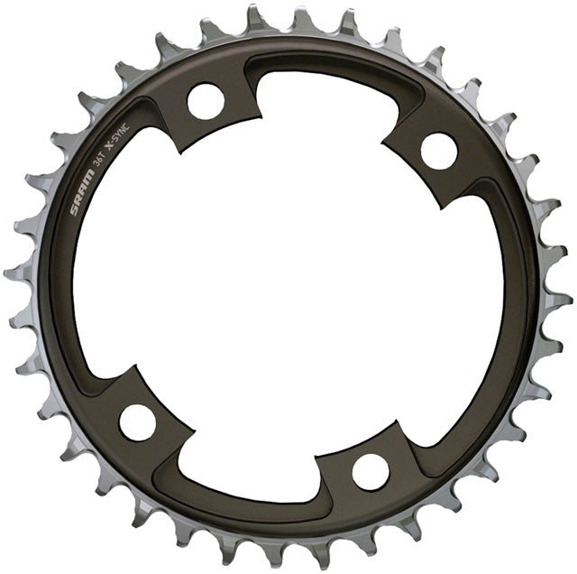 SRAM 46 Tooth 107mm BCD x 4-Bolt 1x12-Speed X-Sync Chainring, Blast Black