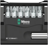 Wera Bit-Check 12 Metal 1 Bit Holder and Bit Set - 1/4" Drive