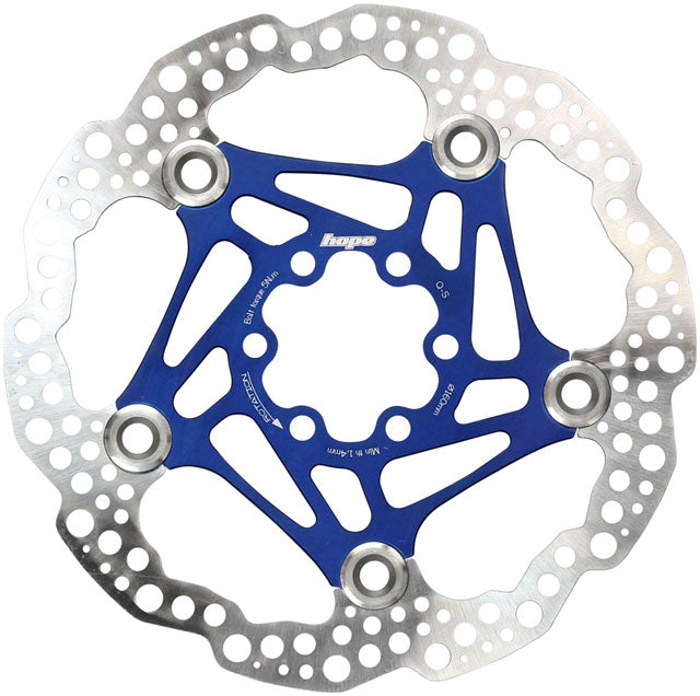 Hope Floating Disc Brake Rotor - 160mm, 6-Bolt, Blue