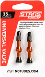 Stan's NoTubes Alloy Valve Stems - 35mm, Pair, Orange