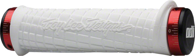 ODI Troy Lee Grips - White, Lock-On