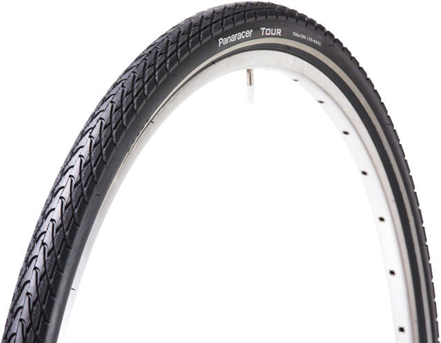 Panaracer Tour Tire - 700 x 38, Clincher, Steel, Black/Reflective