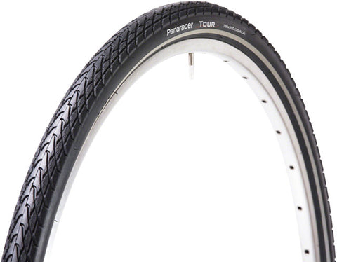 Panaracer Tour Tire - 700 x 35, Clincher, Steel, Black/Reflective