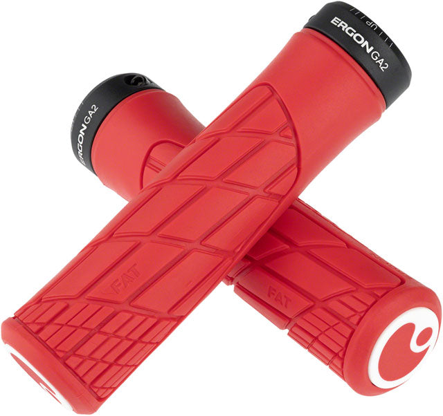 Ergon GA2 Fat Grips - Risky Red, Lock-On