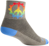 SockGuy Classic Peace Ring Socks - 3 inch, Gray, Small/Medium