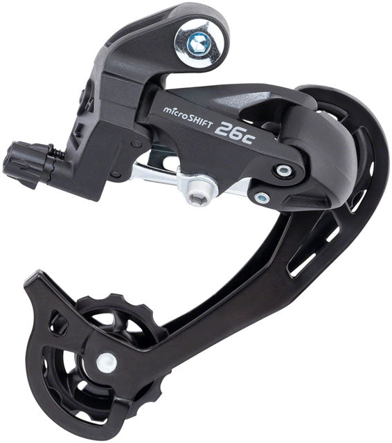 microSHIFT M26C Rear Derailleur - 7/8 Speed, Long Cage, for 13-34t Freewheel, Black