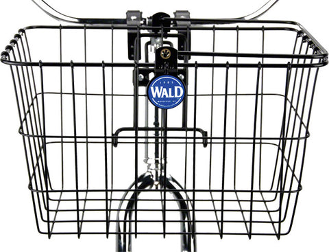 Wald 3133 Front Quick Release Basket with Bolt-On Mount: Gloss Black