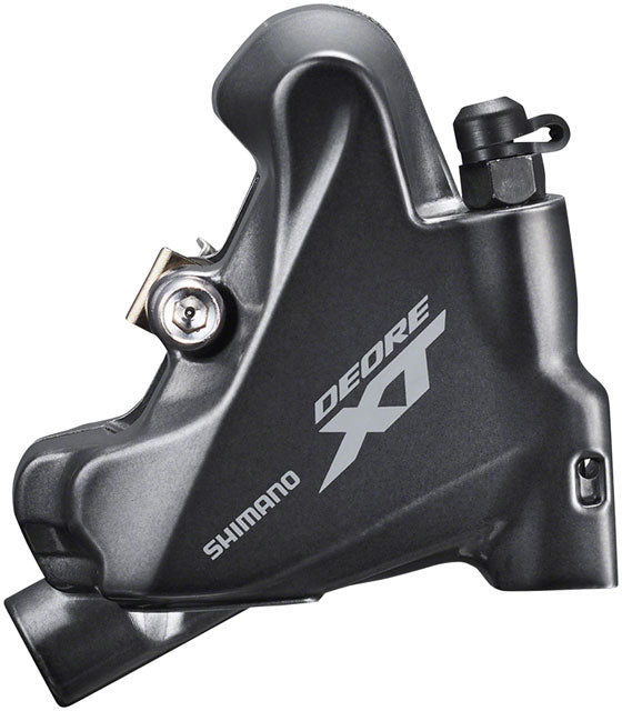 Shimano XT BR-M8110 Disc Brake Caliper - 2-Piston, Rear Only, Flat-Mount, Metal Pads with Fins, Gray